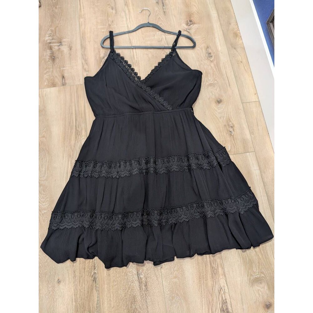 City Chic Dress Sunset Dream Black Plus 1X 18 Festival Wedding Western Gypsy EUC - Picture 3 of 13